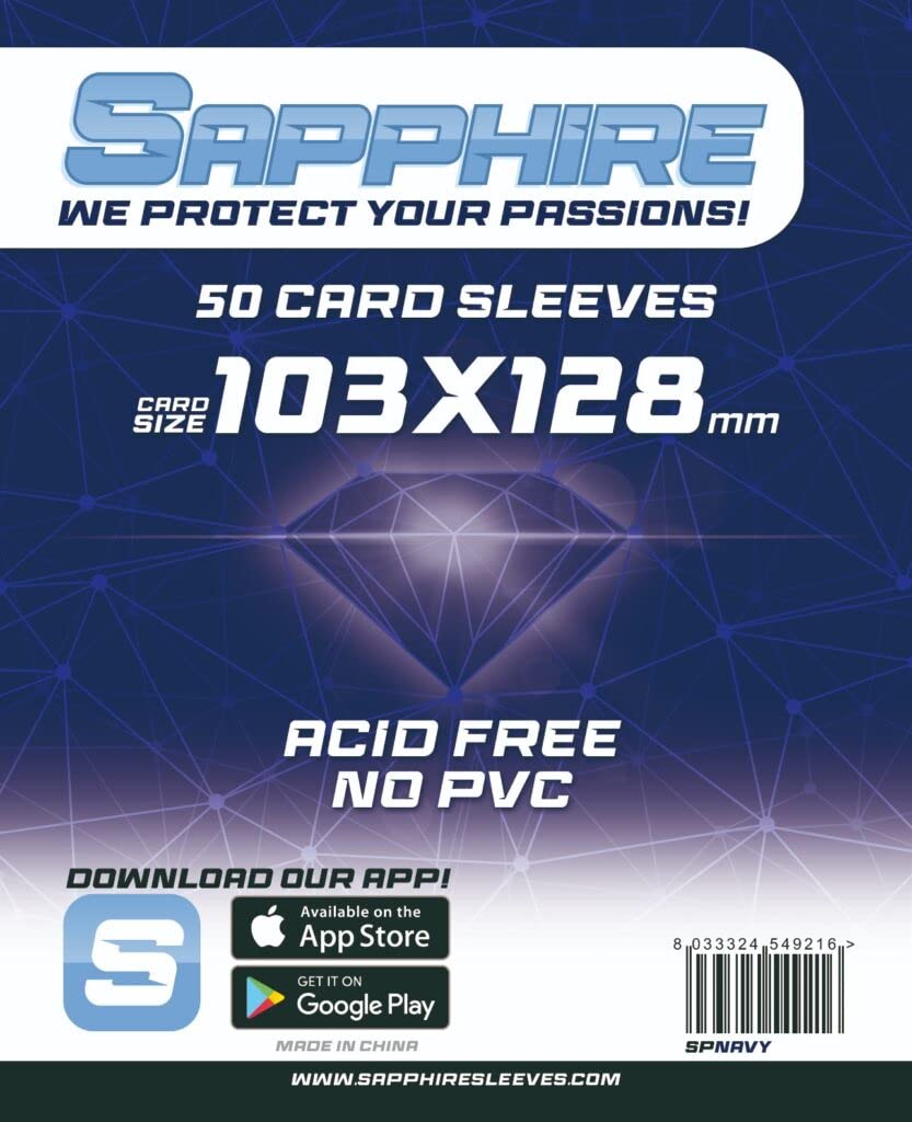 Red Glove - 50 Sapphire Sleeves Navy 103 x 128 SPNAVY