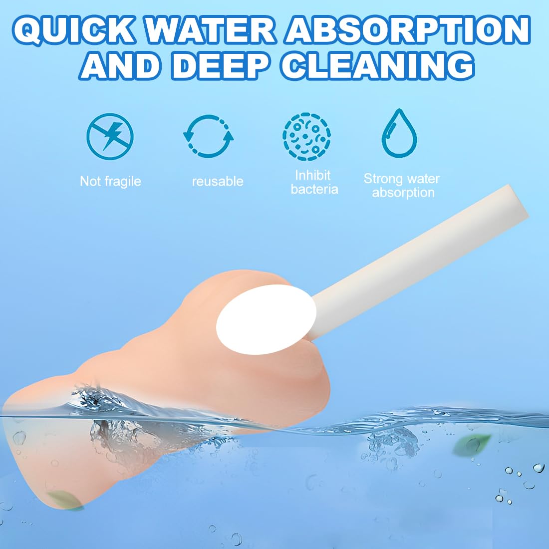 4 Pezzi Kit Di Pulizia Del Giocattolo Del Sesso Per Bambola Del Sesso,Kit Di Pulizia Per La Masturbazione Maschile Include Un Bastone Di Asciugatura Riutilizzabile Ad Assorbimento D'Acqua(A)