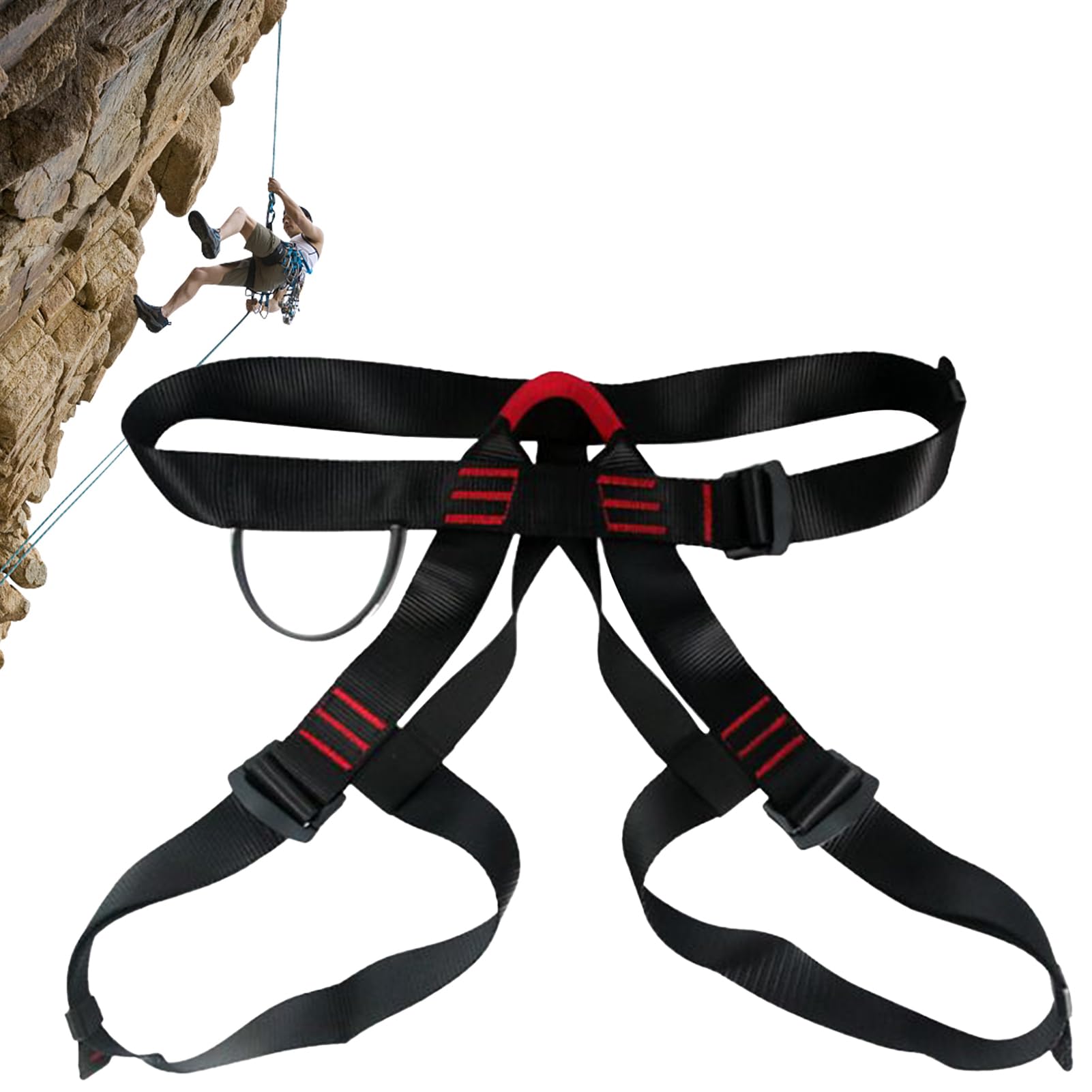 Arnés De Escalada Para Hombres | Arnés de Seguridad para Escalada de Medio Cuerpo,Equipo De Protección Reforzado Para Construcción, Rapel Y Montañismo