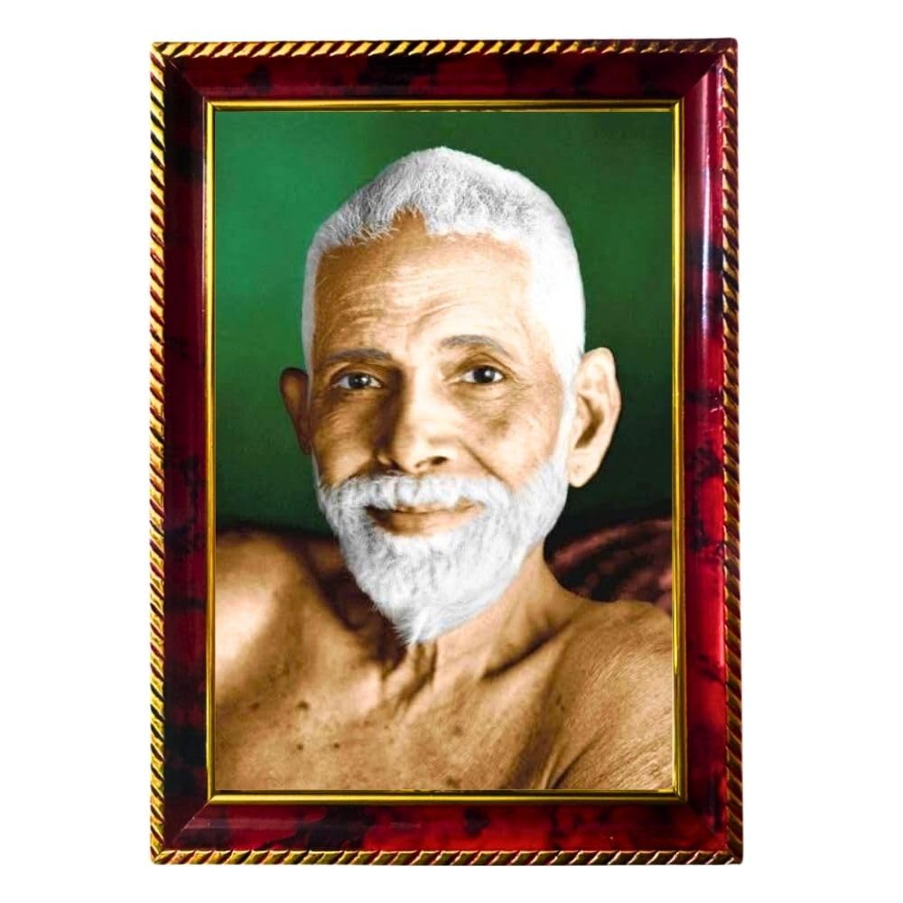 Ramanaa Maharshi Photo Frame For Wall & Table | 7x9 Inch Golden Cherry Finish | Decorative Ramana Maharshi Photo Frame For Home, Office & Pooja Room (F11751)-image-4