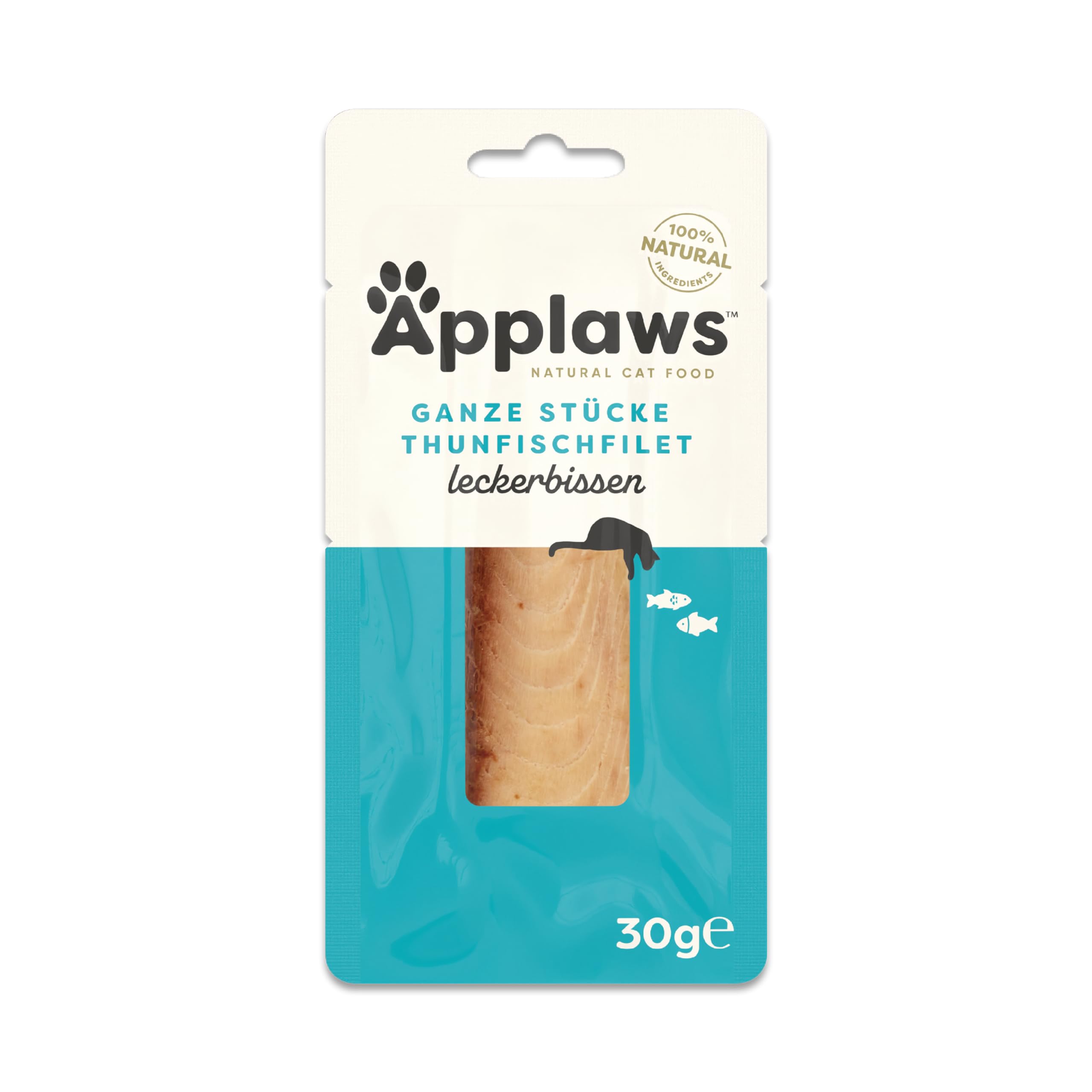 Applaws natürlich Katzenleckerli, Ganzer Thunfisch Loin Katzensnack, 30g Beutel (Packung mit 12 Beuteln)