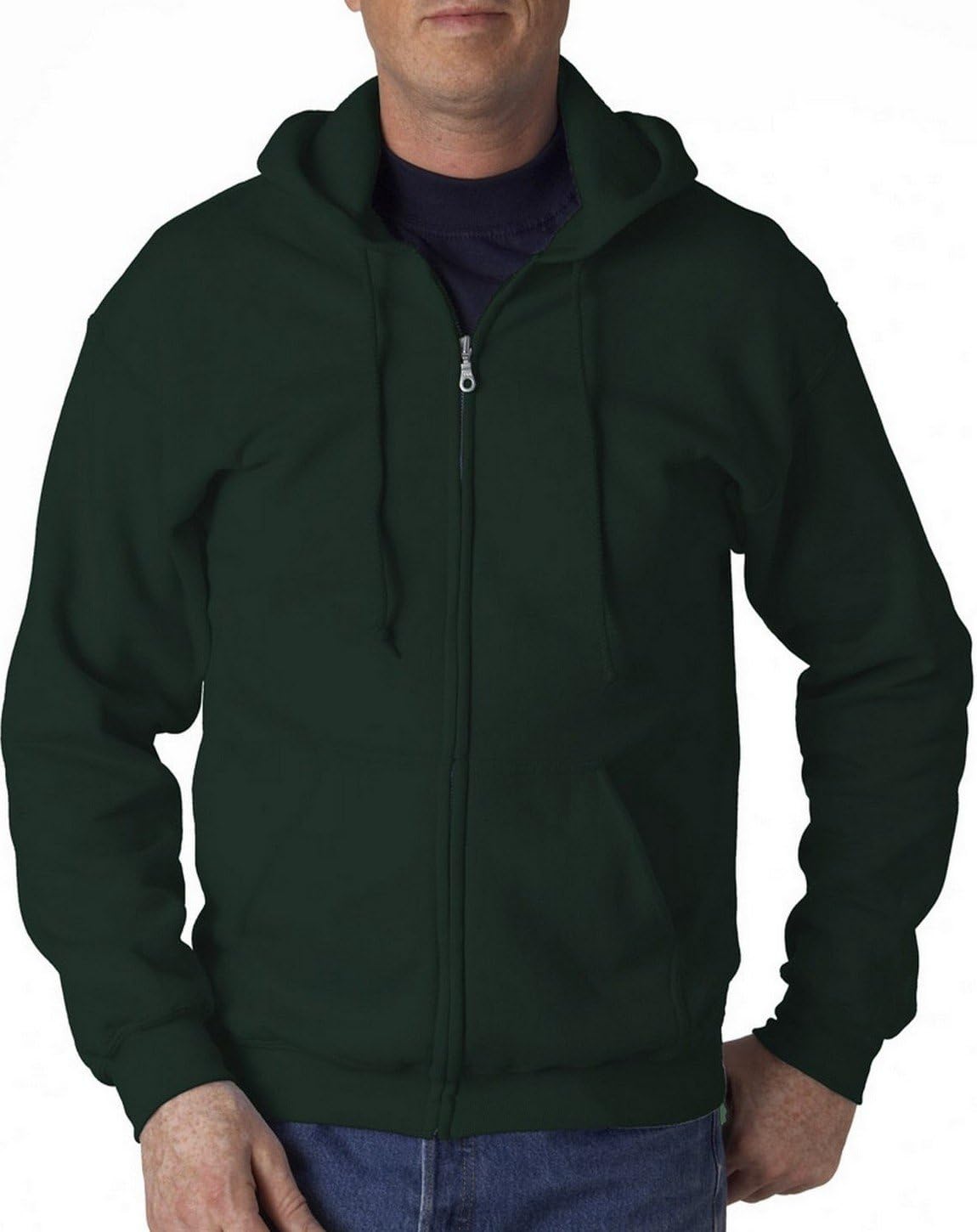 18600 Zip Fleece Sweatshirt Forest Green Small