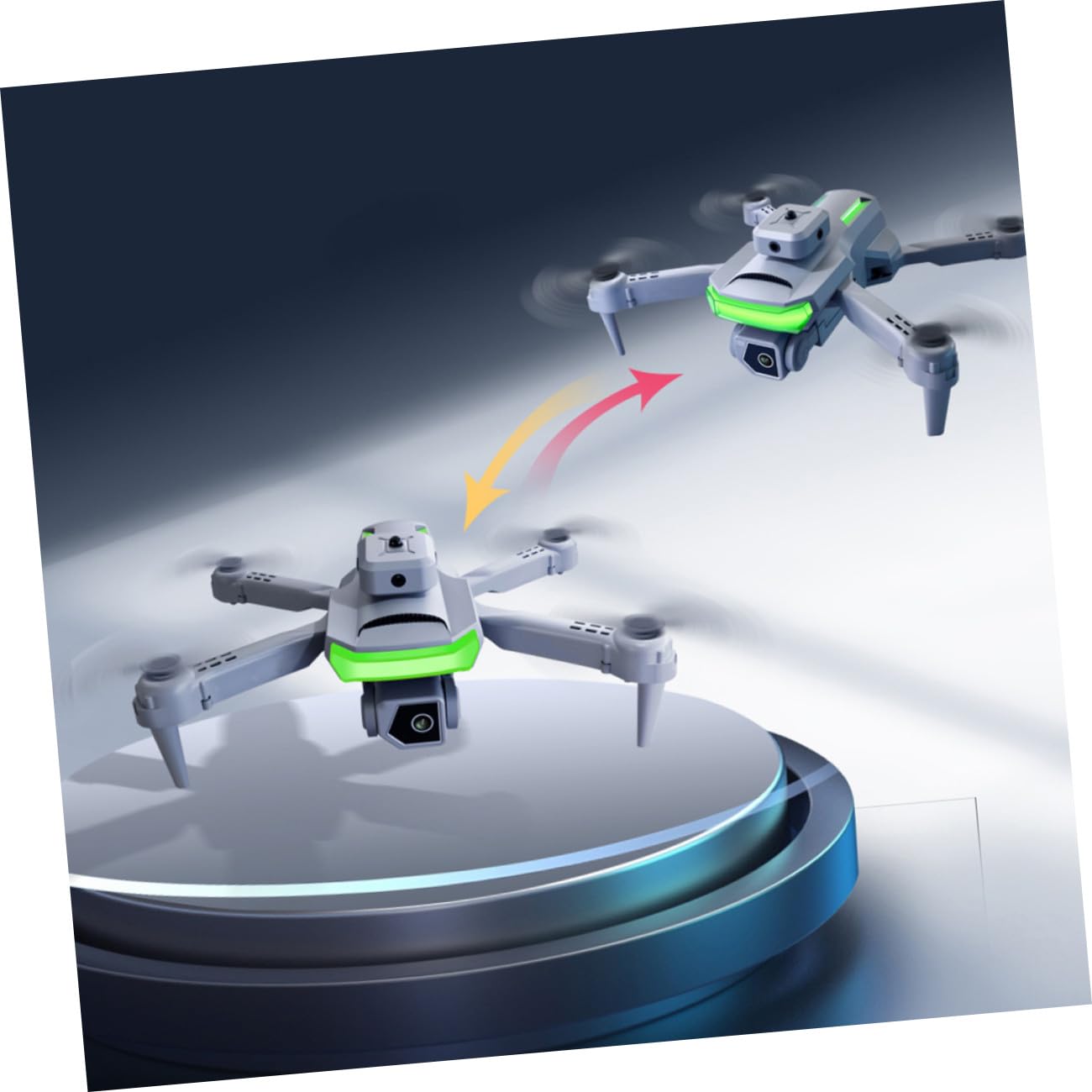 ORFOFE Drone Pieghevole Rc Aereo Telecamera Quadricottero Ricaricabile per Adulti e Adolescenti con Luci LED