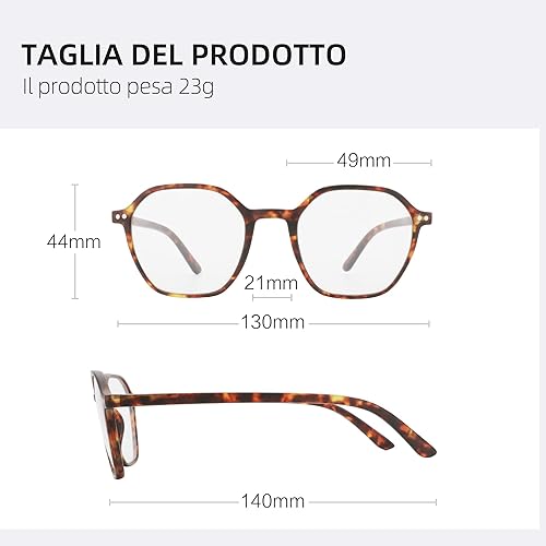 Miniatura 6 de ZENOTTIC Lentes de lectura hexagonales con bloqueo de luz azul, para lectores de moda, bisagras de primavera para mujereshombres