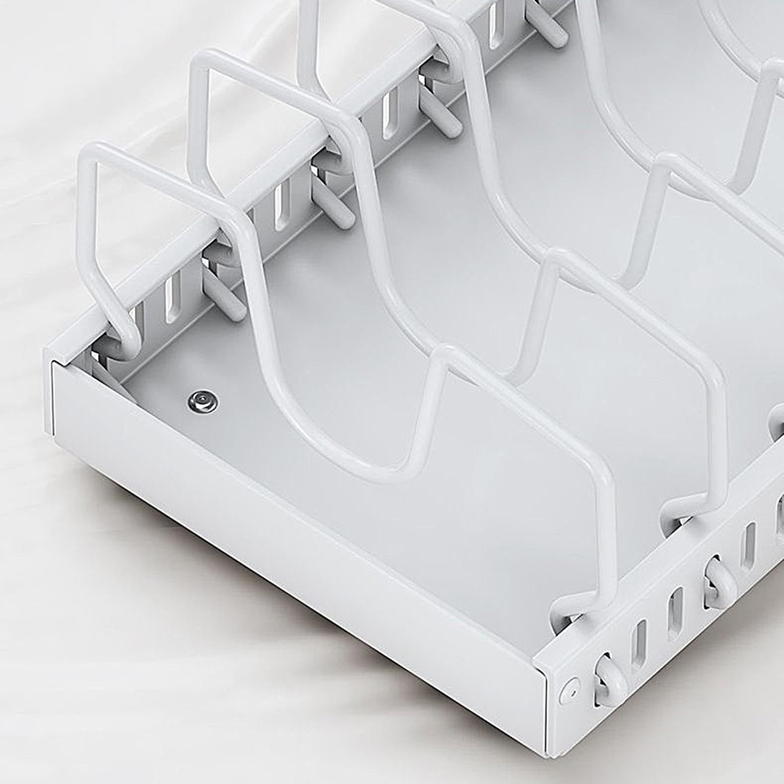 Organizador de ollas extraíble - Soporte para ollas adhesivo con polea | lisa, rejillas para ollas, armario para ollas ajustables con polea para cocina | utensilios de cocina, utensilios de cocina