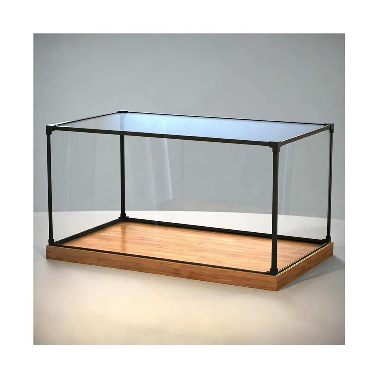 Vitrina transparente, Caja de almacenamiento exhibición acrílico con base madera varios tamaños(30x30x40cm(12"x12"x16"))