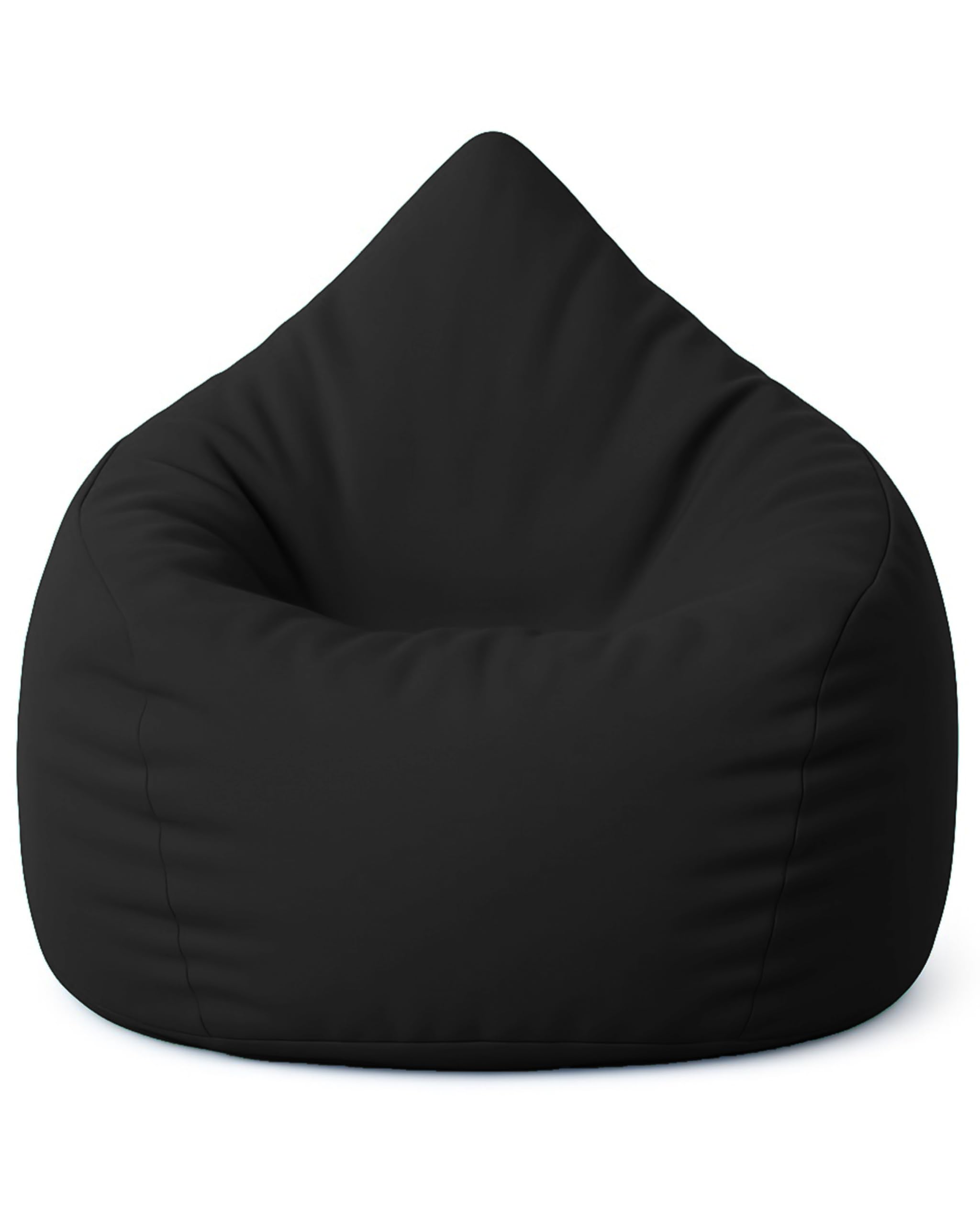 PATCH HOME Sitzsack Tropfenform mit Reißverschluss Nachfüllbar - für In & Outdoor - mit Styropor Füllung 3 Größen erhältlich XXXL - Höhe 125cm, Durchmesser 105cm Schwarz