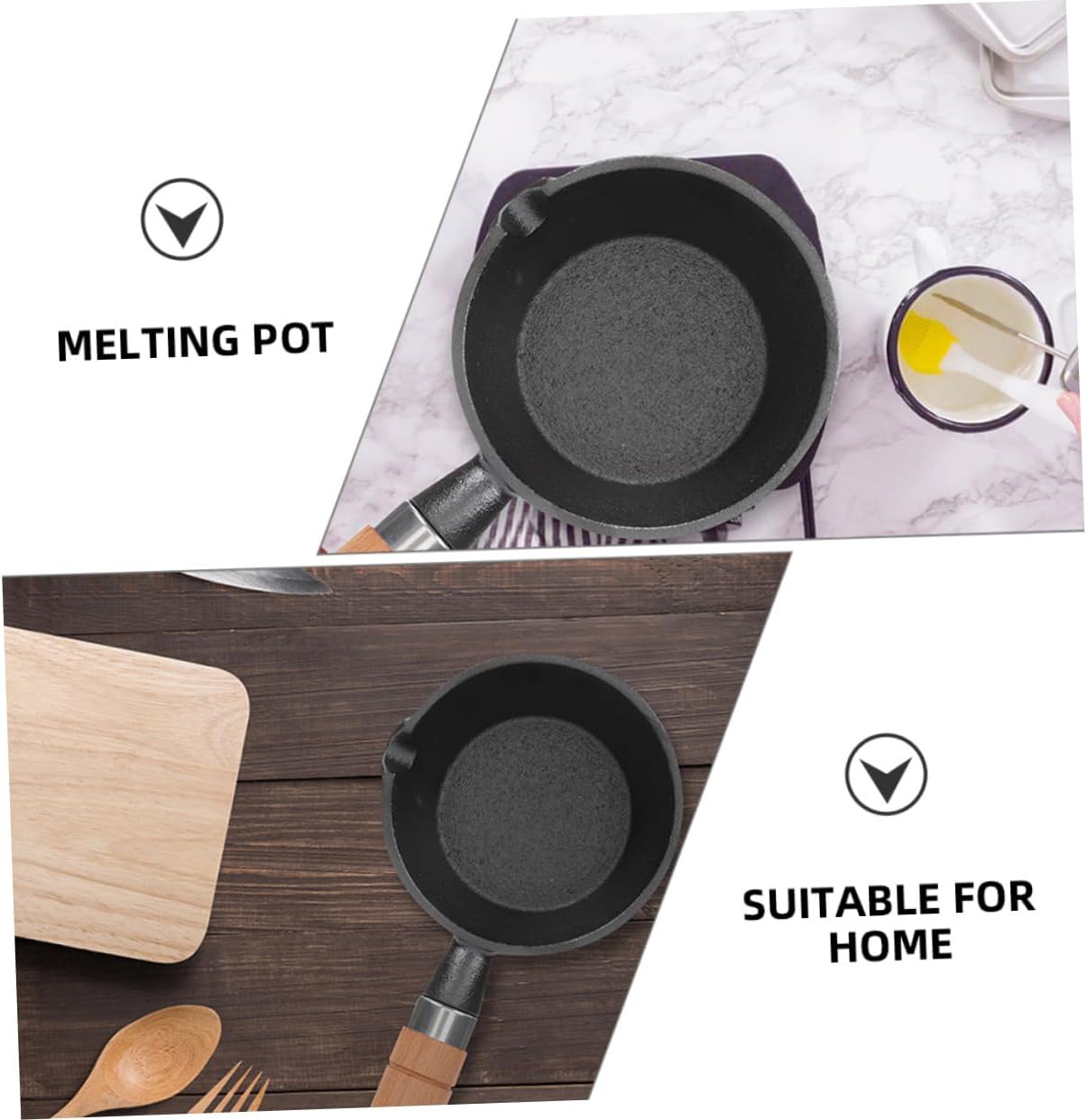 PRETYZOOM 2pcs Iron Mini Wok Cooking Pot Small Saucepan Milk Pot Small Oil Kitchen Sauce Metal Sauce Vegetable Stir Fry