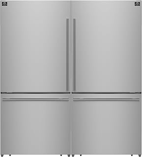 Forno Milano 62-Inch 2-Piece Freestanding Refrigerator with Dual Bottom Freezers 34.4 cu.ft Touch Control Ice Maker – Stainless Steel