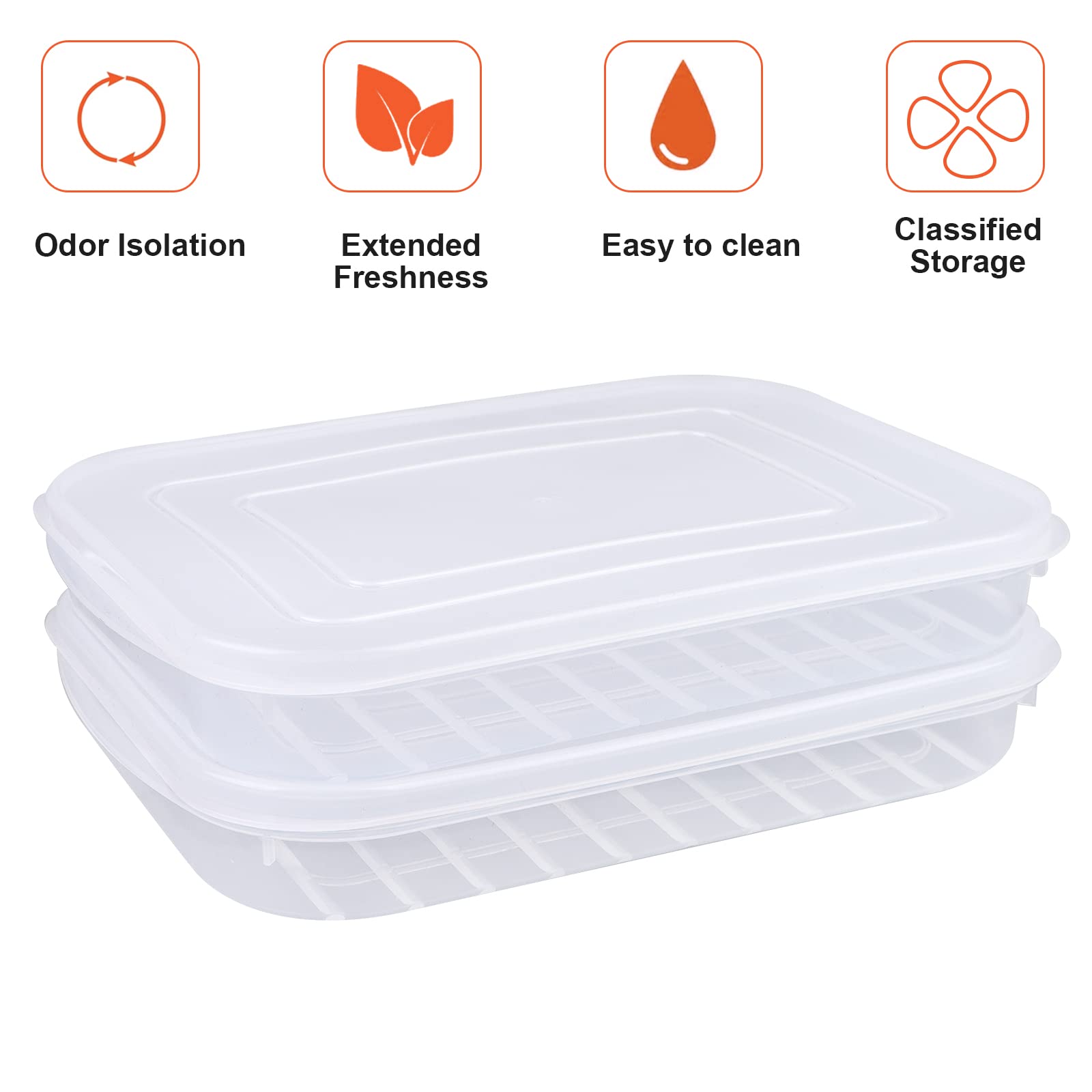 Lot De 2 Boîtes De Conservation En Plastique Avec Couvercles Hermétiques Pour Bacon - Cupes Froides - Froid - Froid - Récipient De Conservation