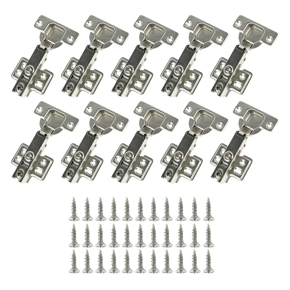 Jnchdghwa As Shown 20 Pcs Hinges Cold Rolled Steel Hydraulic Cabinet Door Hinge Damper Buffer Soft Quiet Closing For All Cupboard Furniture
