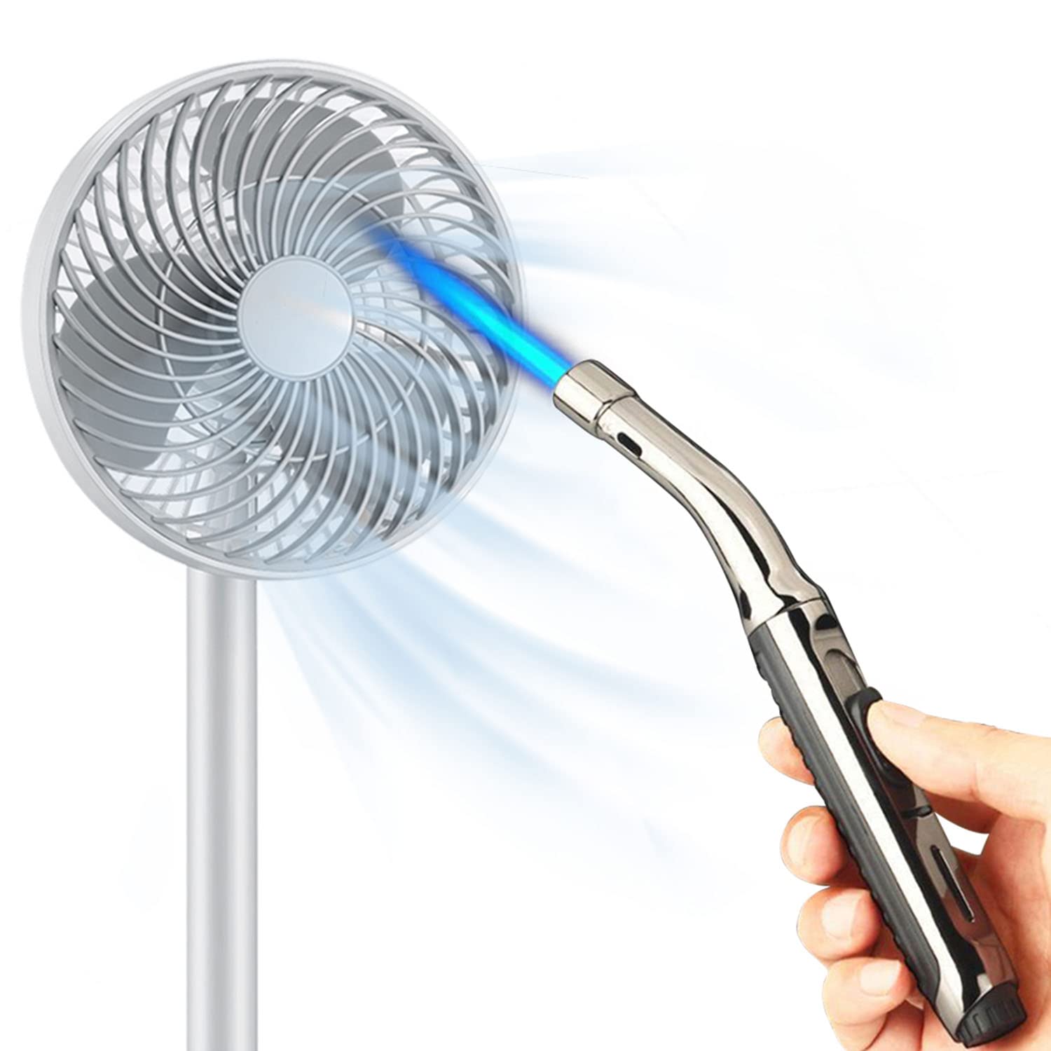 Encendedor Jet Butano Llama Ajustable Mechero de Gas Recargables Estufa de Cocina Antorcha de Cocina Barbacoa a Prueba de Viento Más Ligero Largo, Paquete de 3