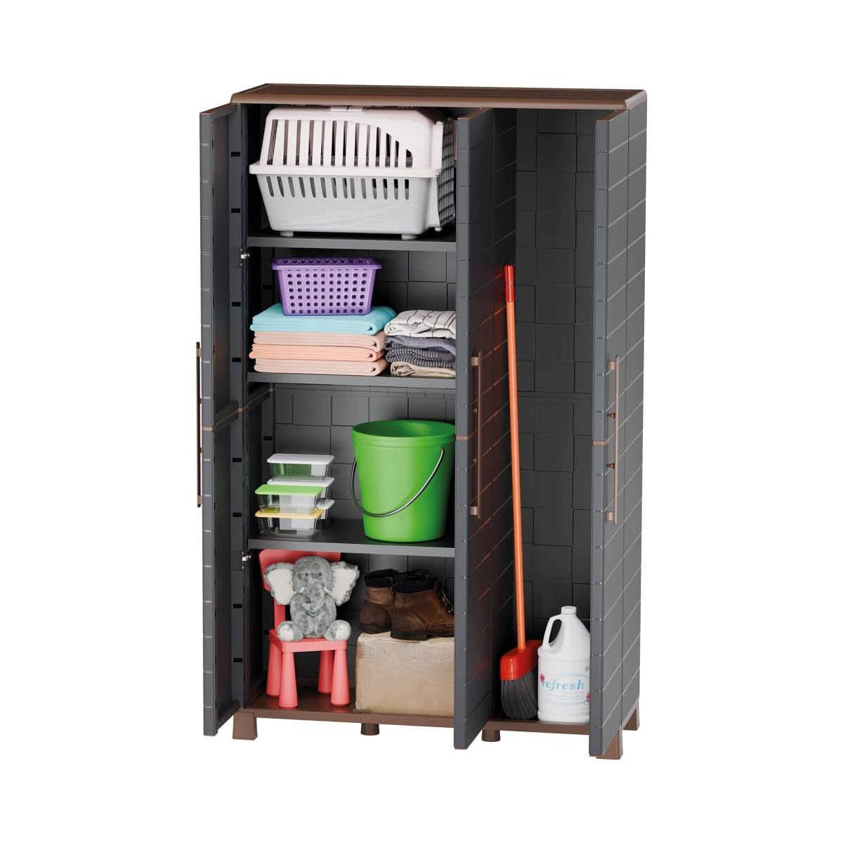 Art Plast Armadio porta bancone antracite 3 ante 102 x 37 x 169 cm