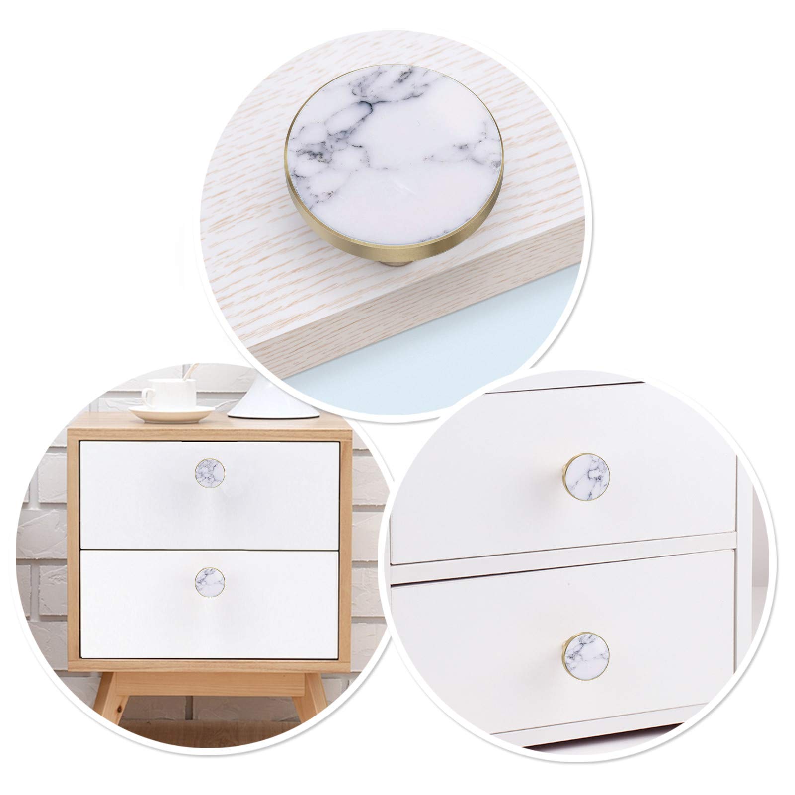 Rockcloud Natural Tiger's Eye Crystal Stone Knob Drawer With Screws