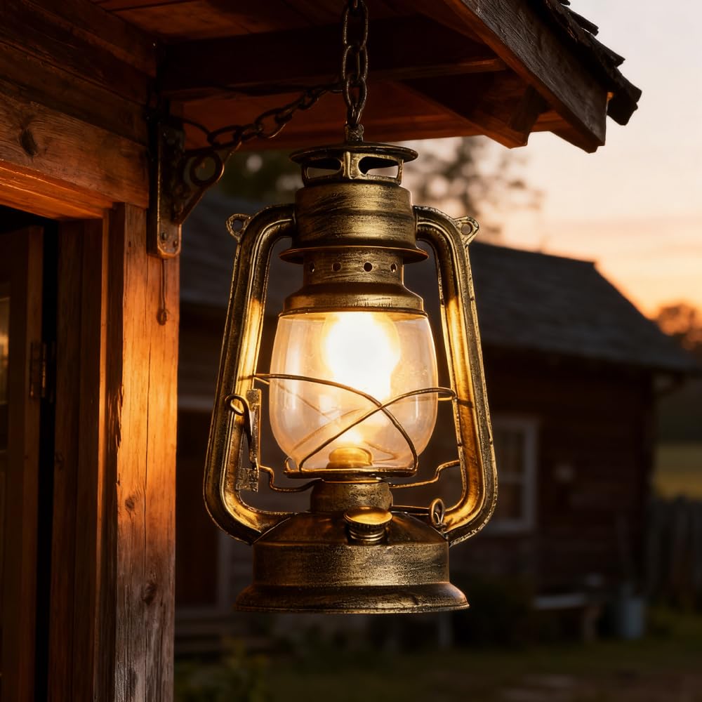 XINYASEE Lampade a sospensione per esterni, lampada vintage impermeabile, lampada a sospensione per giardino, lampada per gazebo, resistente alla pioggia, grado IP44, base a vite E27