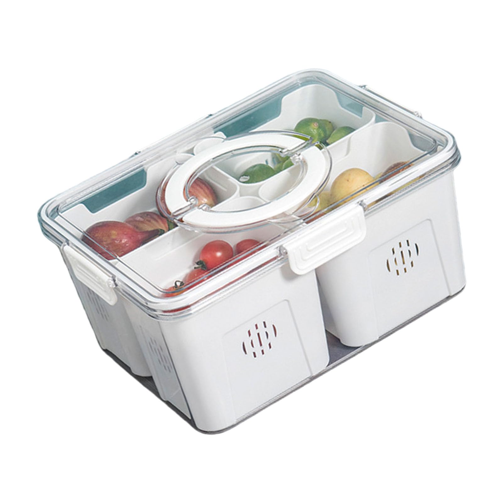 Hsioluted Multiple Compartment Clear Kitchen Storage Box Featuring Removable Dividers for Easy Cleaning and Organization Dustproof Storage