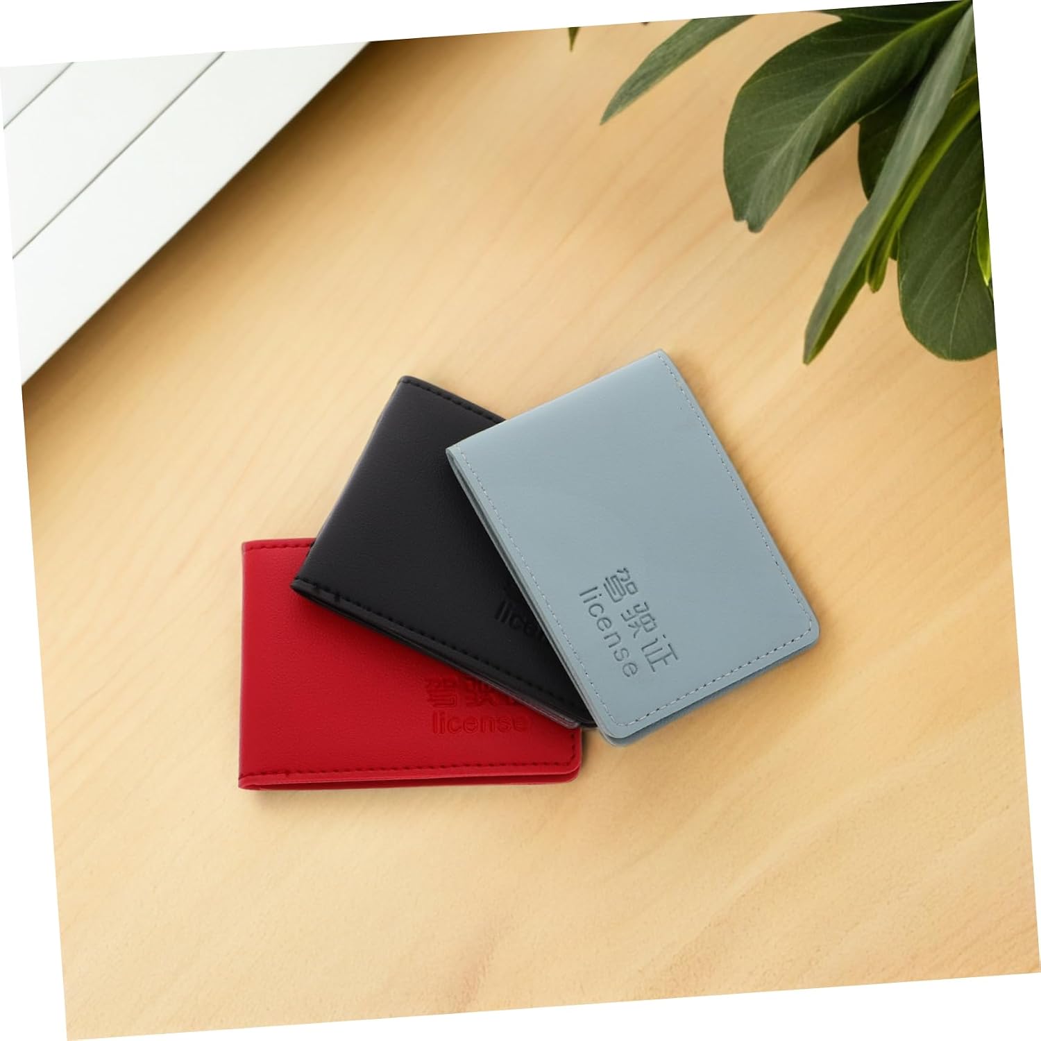 3pcs Driver's License Car Registration Holder Leather Case Integrated Design for Auto Documents