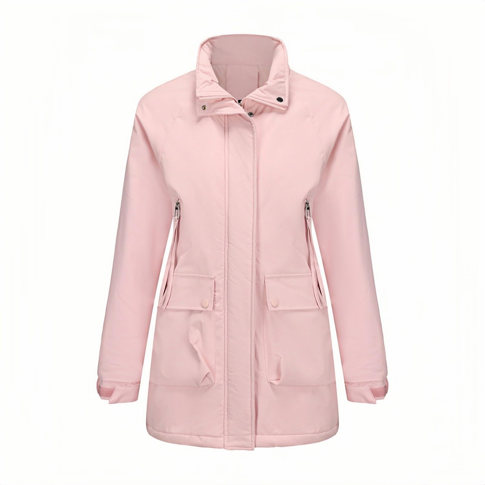 Generisch Outdoorjacke Damen Wasserdicht 2026 Leichte Anorakjacke Für Damen, Winddicht, Wasserabweisend, Langer Mantel Strapazierfähig Mit Kapuze Arbeit Regenschutz Jacke