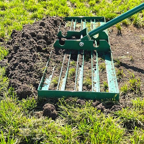 Image of LANDZIE - Lawn Leveling Rake 24 Inch, Steel Yard Leveler Tool