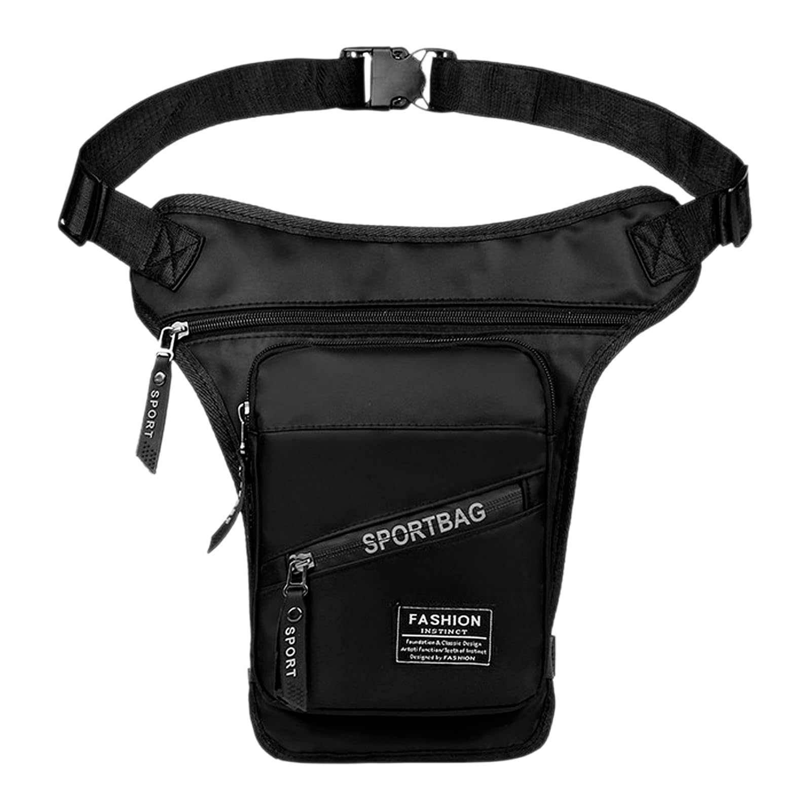 Pernera Moto, Bolsa Pierna Moto, Impermeable, de Nailon, para,otocicleta, con Cierre de Cremallera, para Hombres y Mujeres, Riñonera con Correas para Piernas Extraíbles para Ciclismo, Negro