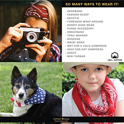 Elephant Brand Bandanas 100% cotton since 1898-12 Pack (Hunter) - Thumbnail 4
