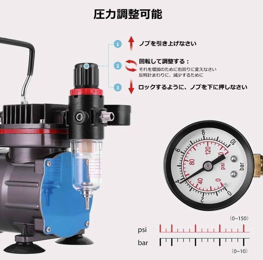 Amazon.co.jp: M2528-143-109エアブラシ コンプレッサー セット  