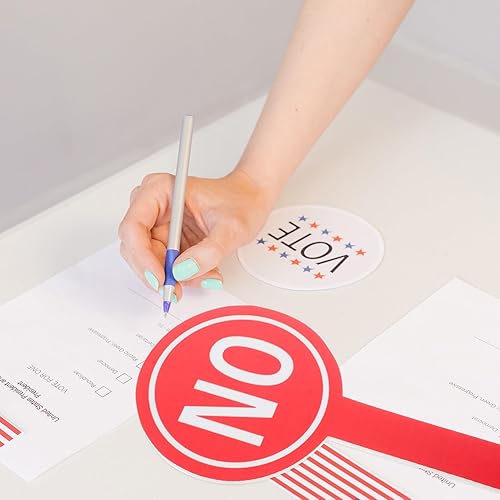 Miniatura 8 de No Paddle - 4 paletas de votación para el aula, paletas de respuesta, mini tablas blancas, tablero de juicio para profesores, suministros para