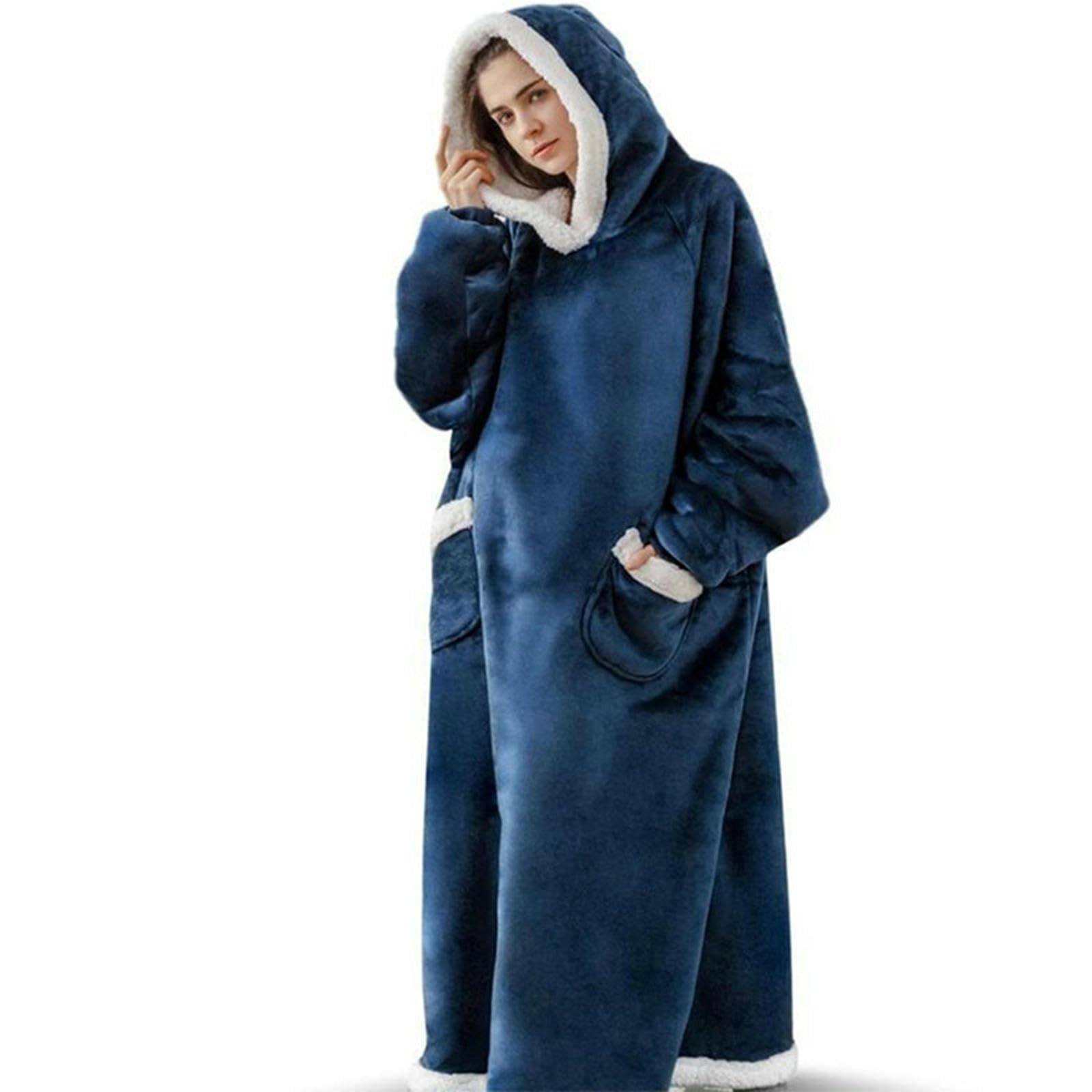 Pijamas Conjunto Otoño E Invierno Flannel Lambsker Capoled Pajamas De Ropa Casa Perezosa-enrejado-150 Longitud