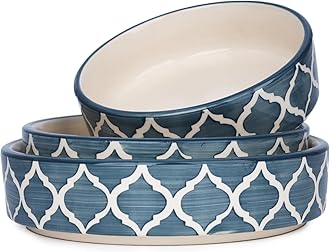 SEPARATE WAY Ceramic Bowls | Flat Deep Serving Bowl Set of 3 – 800ml, 600ml, 500ml |Moroccan Gray Finish | Ideal for Pasta, Salad, Snacks & More | Multipurpose Serving Bowl Ceramic Set