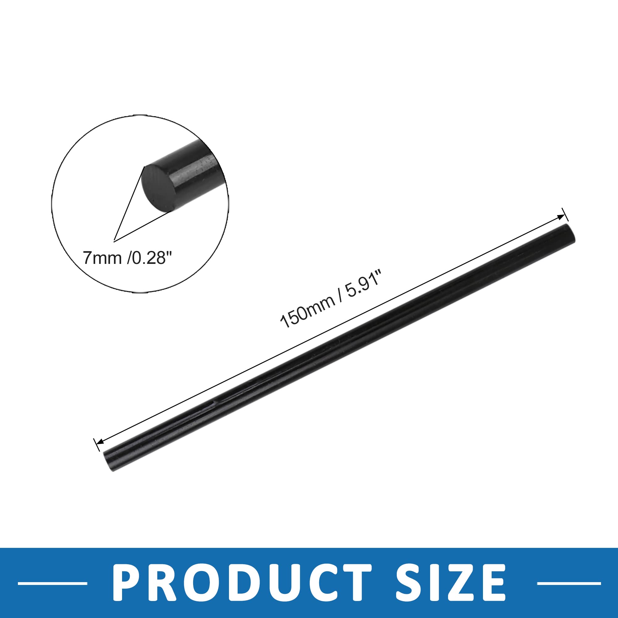 A ABSOPRO Sin Pintura Abolladura Reparar Caliente Derretir Pegamento Palos 7mm x 150mm Negro (Juego de 20)