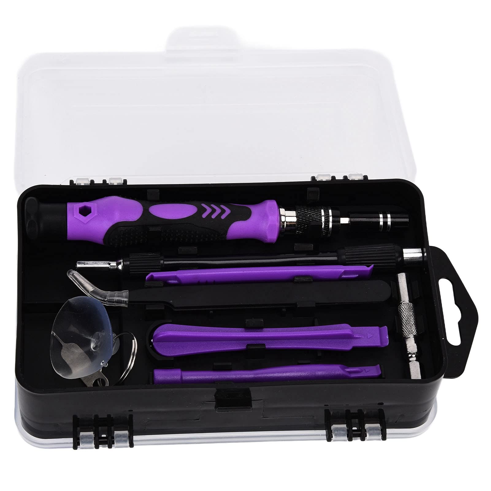 Juego de destornilladores 115 en 1, kit de herramientas de reparación electrónica de puntas multifuncionales de precisión magnética (Violeta)