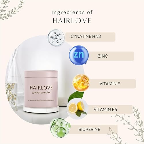 Miniatura 2 de HAIRLOVE Complejo de crecimiento del cabello  Suplemento de queratina para cabello más grueso y fuerte  Ayuda a reducir el desprendimiento, aumentar