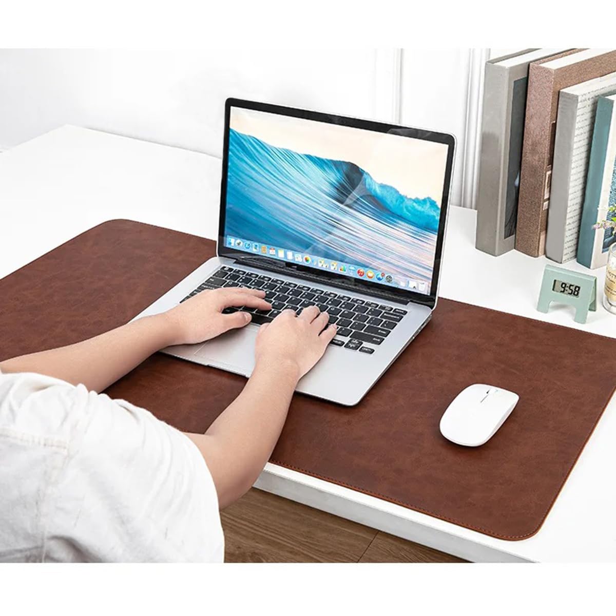 Tappetino per Mouse Antiscivolo in Pelle PU, Impermeabile, per Laptop, Esteso, Ideale per Scrivere in Ufficio, 50cm x 100cm