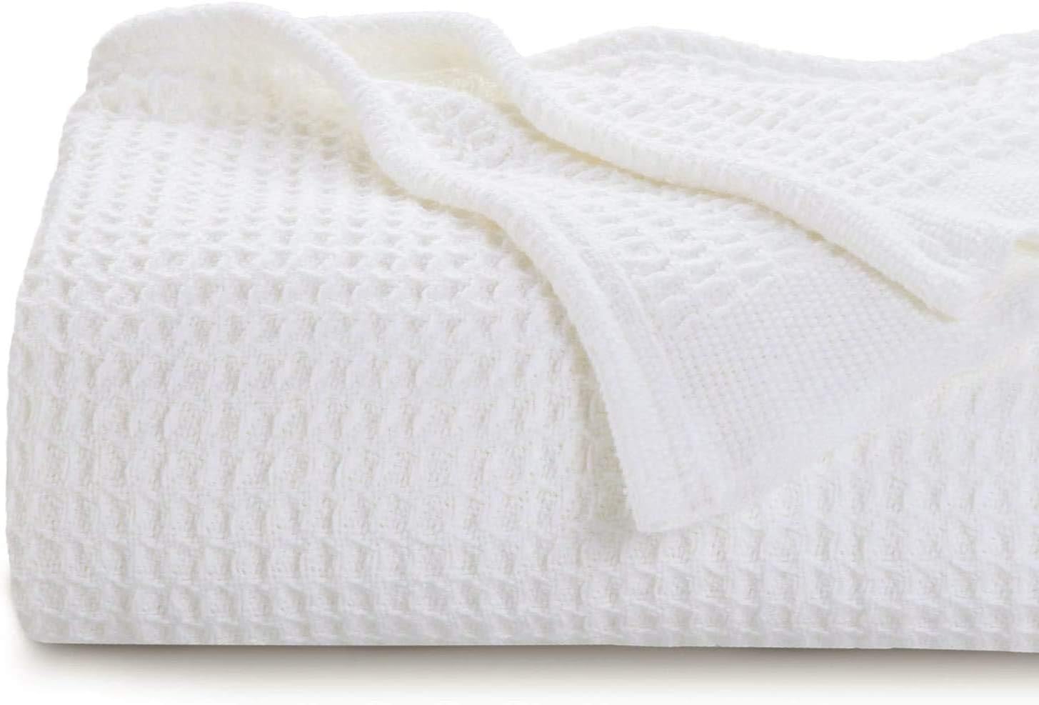 Head2Toe100% Cotton Thermal Blanket - Premium Breathable Blanket in Waffle Weave - Perfect for Layering Any Bed for All-Season and for Home Decoration - Twin Size (66 x 90 inches), White - 1 Pack