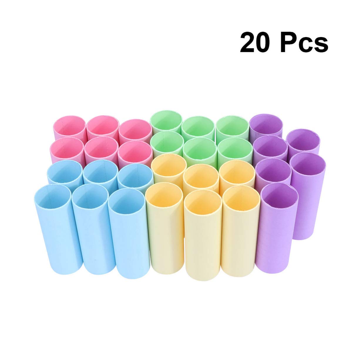 Healifty 20pcs Craft Rolls Round Cardboard Tubes Kraft Paper Tubes Empty Toilet Paper Rolls for DIY Arts and Crafts Projects (Mixed Color) - Image 2