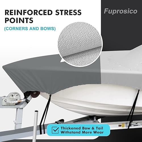 Miniatura 3 de Fuprosico Cubierta de barco para consola central 900D mejorada de 20 a 22 pies, resistente e impermeable, para consola central y barco de 20 pies,