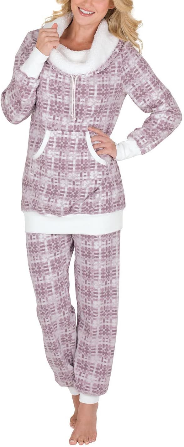 PajamaGramWomens Pajama Sets - Cozy Pajamas For Women, Shearling Rollneck