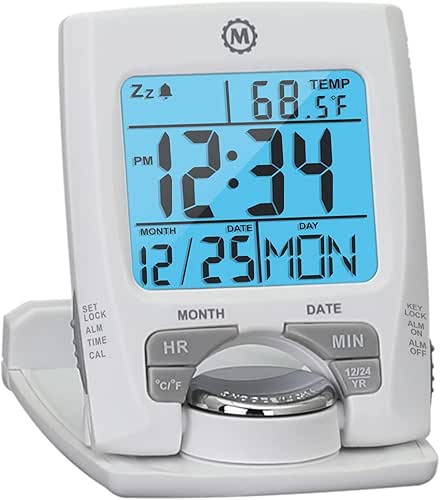 Marathon Réveil de voyage avec calendrier et température – Peut