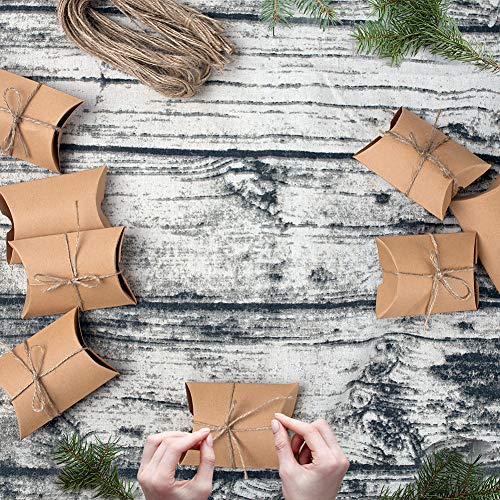 Shindel Pillow Box, 3.5"X2.6"X1", 50 Pcs Small Gift Boxes Candy, Jewelry Packaging Boxes Mini Kraft Boxes Wedding Present Thanksgiving Day Treat Boxes #TOP5