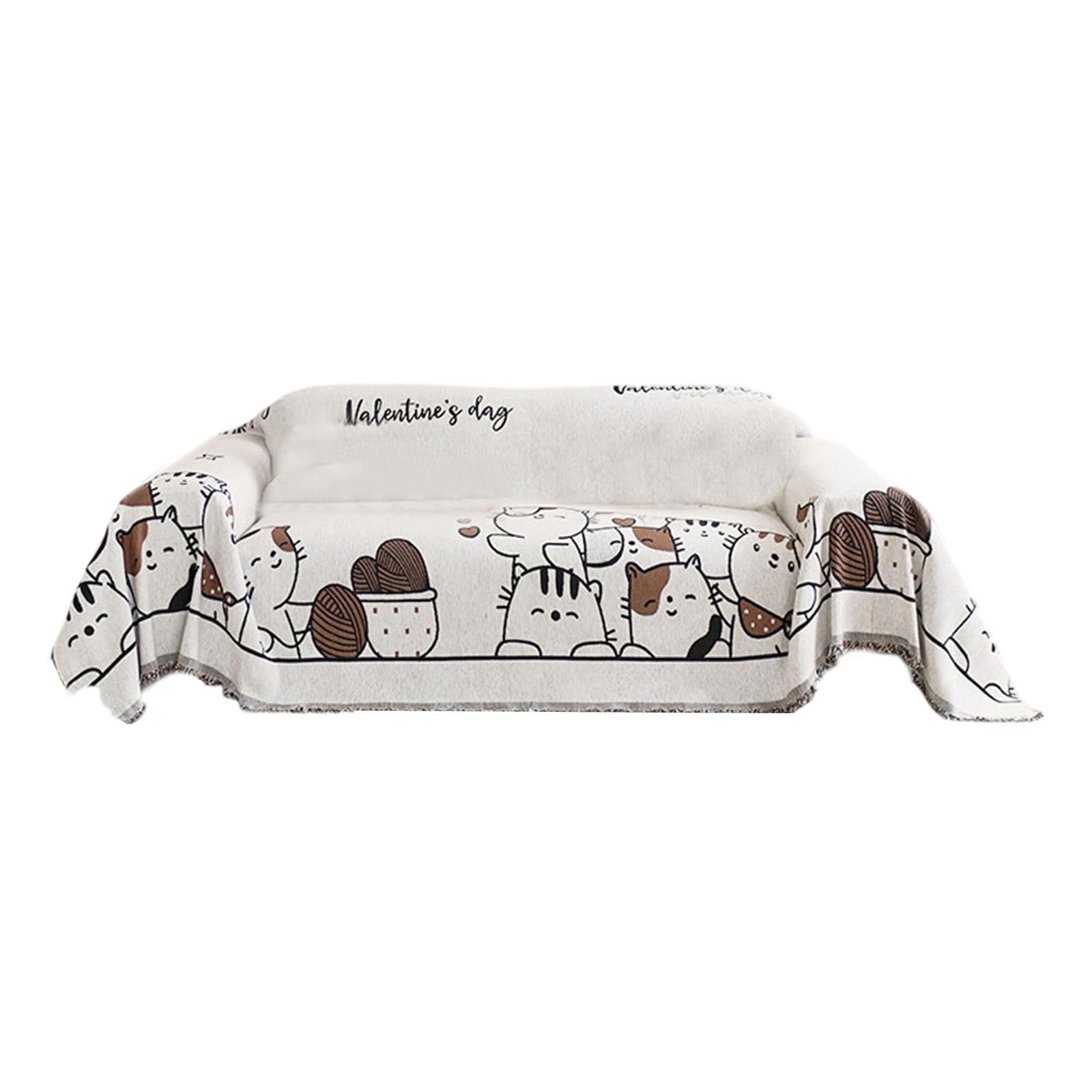 Kalttoy Coffee Color Universals Sofa Slipcover Washable Nonslip Designs Accessory Furniture Protective All Year Use Family Home Sofa Protectors