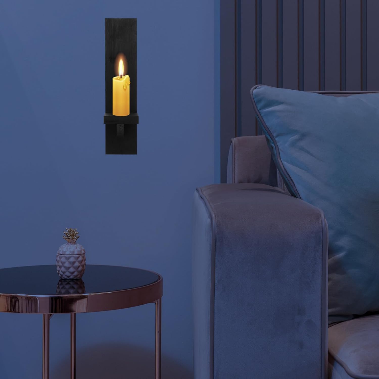 BESPORTBLE 2pcs Farmhouse Wall Sconces Candle Holder Black Rustic Wall-Mounted Candlelight Decor for Bedroom Dining Room Bathroom Handmade Gothic Style