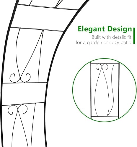 Miniatura 7 de KINTNESS Arco de jardín de acero Arbour Enrejado para escalar vides y plantas Elegante pérgola para jardín césped patio patio al aire libre