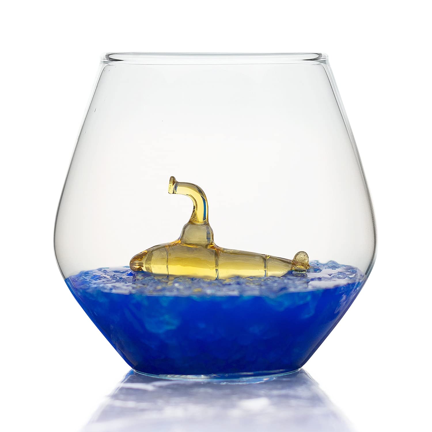U-Boot Im Glas – 450 Ml Trinkglas Mit Gelbem U-Boot, Aus Borosilikatglas, Ideal Für Cocktails & Geschenke