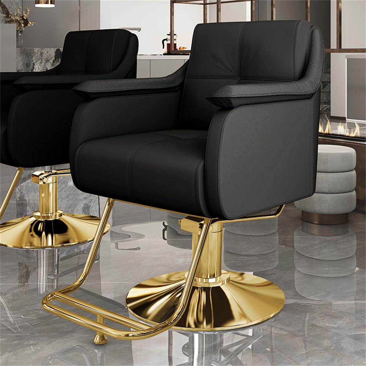 Sillas de barbero, Silla de barbero hidráulica de Alta Resistencia, Silla de salón giratoria de 360° para estilistas, Silla de SPA cómoda para barbería, mobiliario Profesional para Salones d