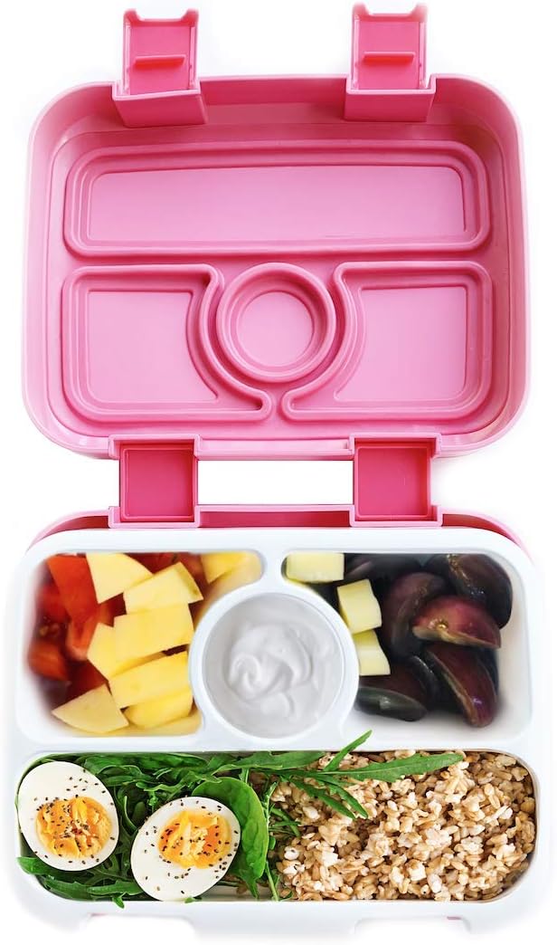 Bento Lunch Box for Kids by Fenrici, Leak-Proof Kids Lunch Box, Removable Tray for Easy Cleaning, Perfect Portion Sized for Ages 5-12, BPA Free, Food Safe, A Gift That Gives Back, Pink