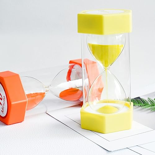 Miniatura 4 de XINBAOHONG Temporizador de arena de reloj de arena, reloj de arena de plástico, temporizador de cristal de arena para juegos de niños, aula, hogar,