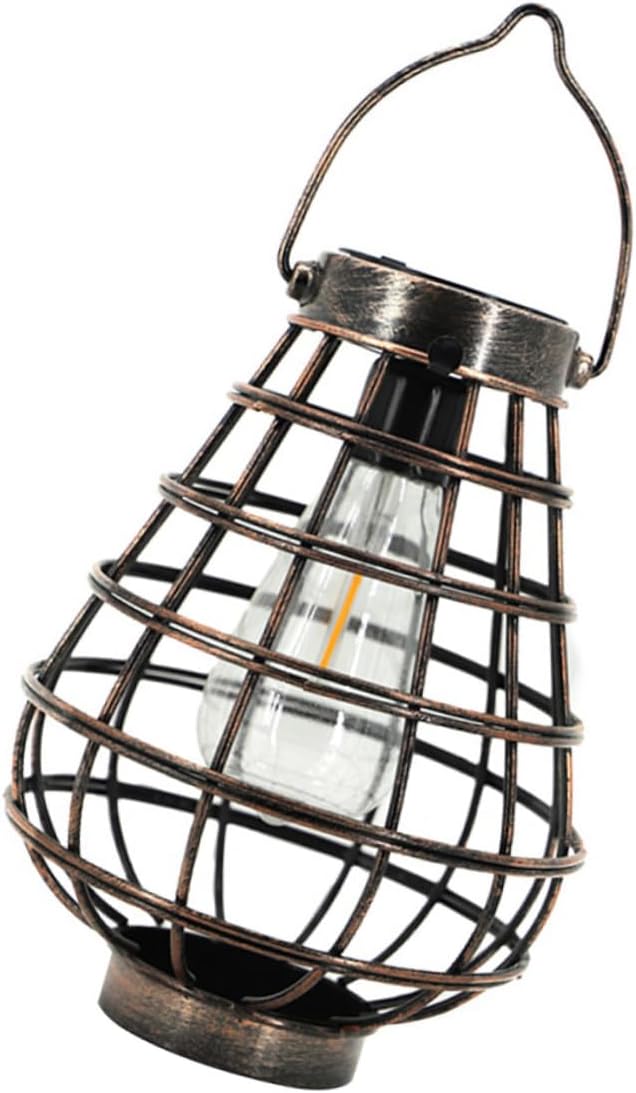 ibasenice 1pc Solar Lantern Light Outdoor Hanging Iron Pendant for Garden Decor Delicate Led Solar Light for Patio Landscape and BBQ Scene