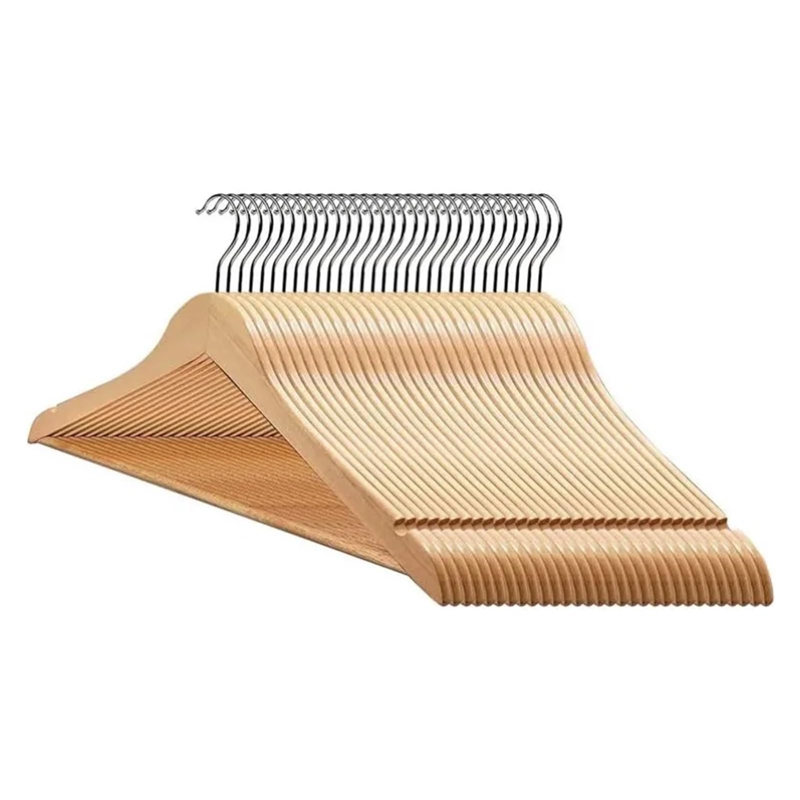 KFGISD, Wooden Hangers Wooden for Jacket/Skirt/Coat/Dress/Blouse ，Hangers(30pcs Natural)