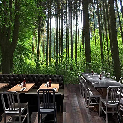 Tapeta Zielony Las 3D Fototapety Fototapety 3D Tapety Gigantyczne niestandardowe plakaty ścienne 3D do salonu sypialni 400 cm × 280 cm (szer. x wys.)