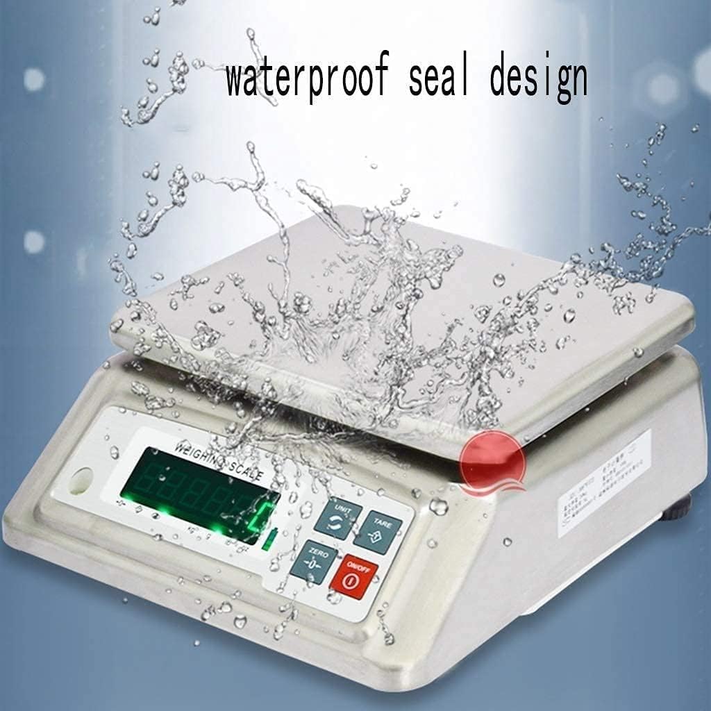Kitchen Scale Electronic Waterproof Weighing Scales High-Precision Stainless Steel Industrial Platform with LCD Display Scales